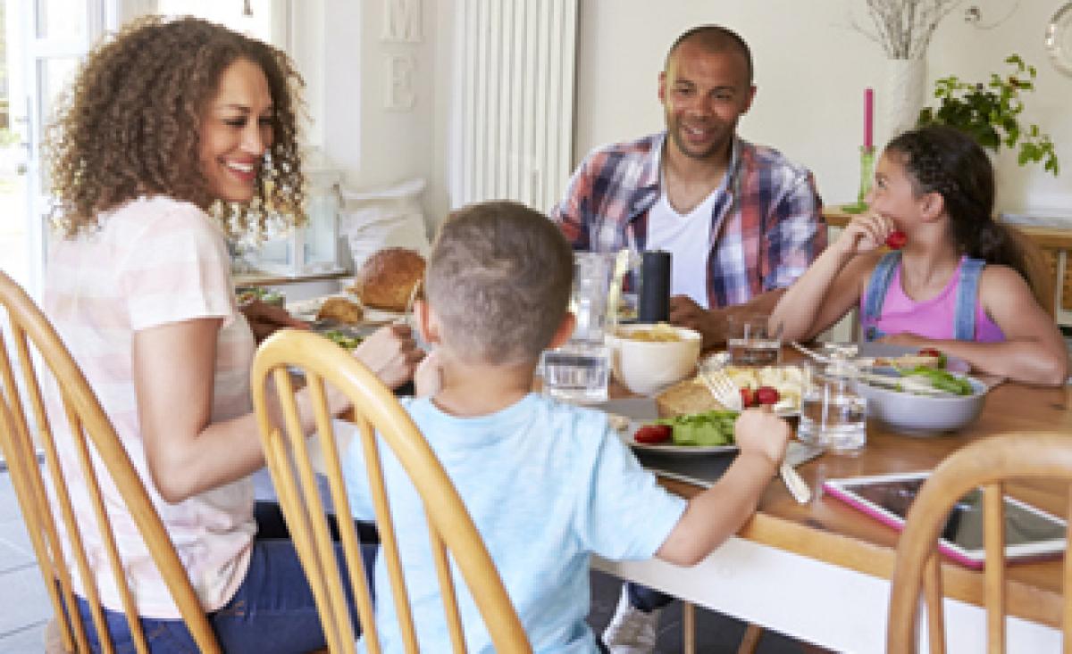 family at dinner table